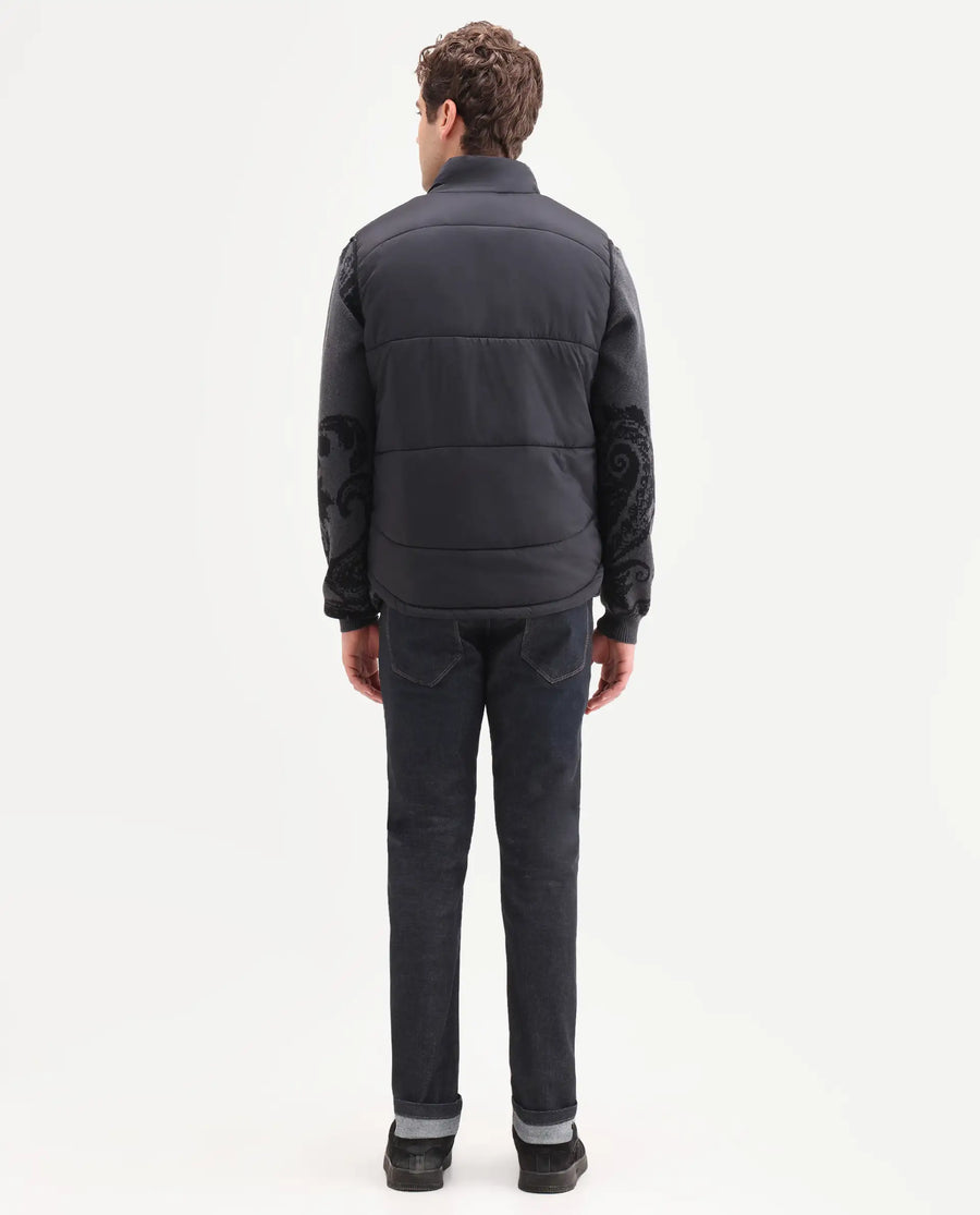 Rare Rabbit Men's Zire H Dark Navy Cotton Blend Fabric Shank And Zipper Hawk Slim Plain Jeans