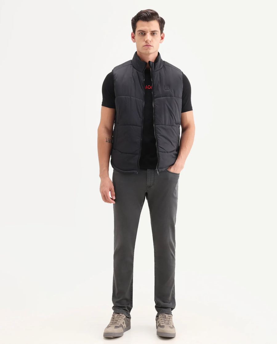 Rare Rabbit Men's Korv 26 Grey Cotton Blend Fabric Shank And Zipper Hawk Slim Plain Jeans