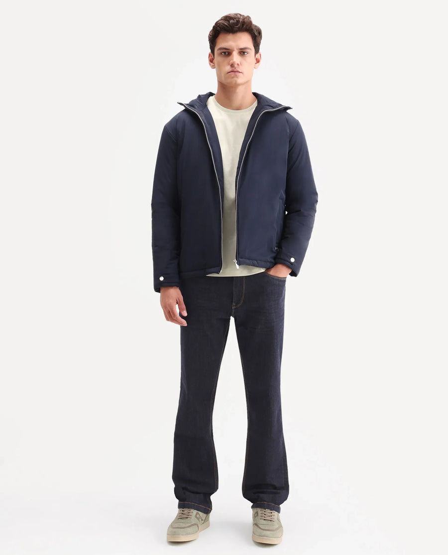 Rare Rabbit Men's Yukto M Dark Navy Cotton Blend Fabric Shank And Zipper Morris Regular Plain Jeans