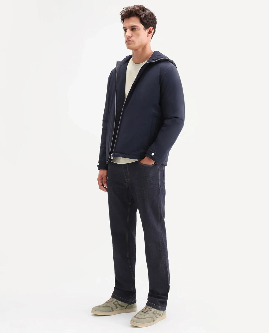 Rare Rabbit Men's Yukto M Dark Navy Cotton Blend Fabric Shank And Zipper Morris Regular Plain Jeans