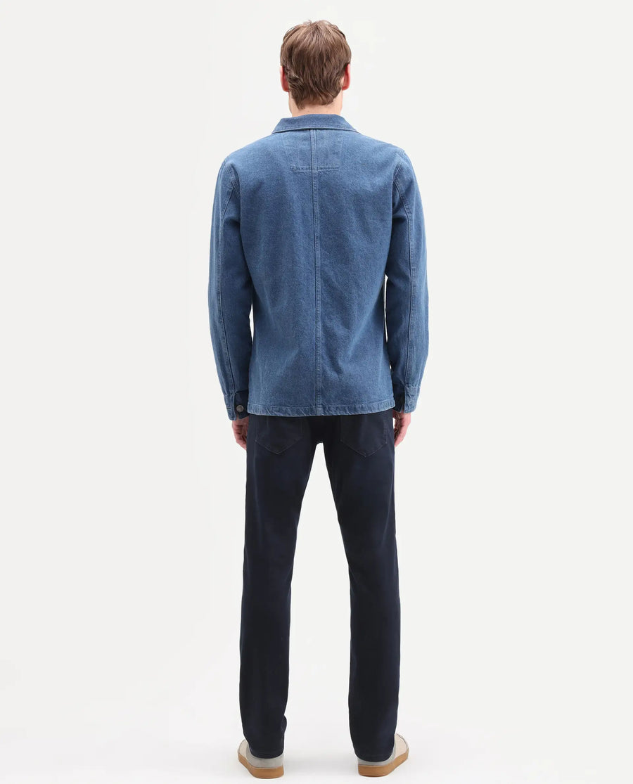 Rare Rabbit Men's Zint Dark Navy Cotton Blend Fabric Shank And Zipper Hawk Slim Plain Jeans