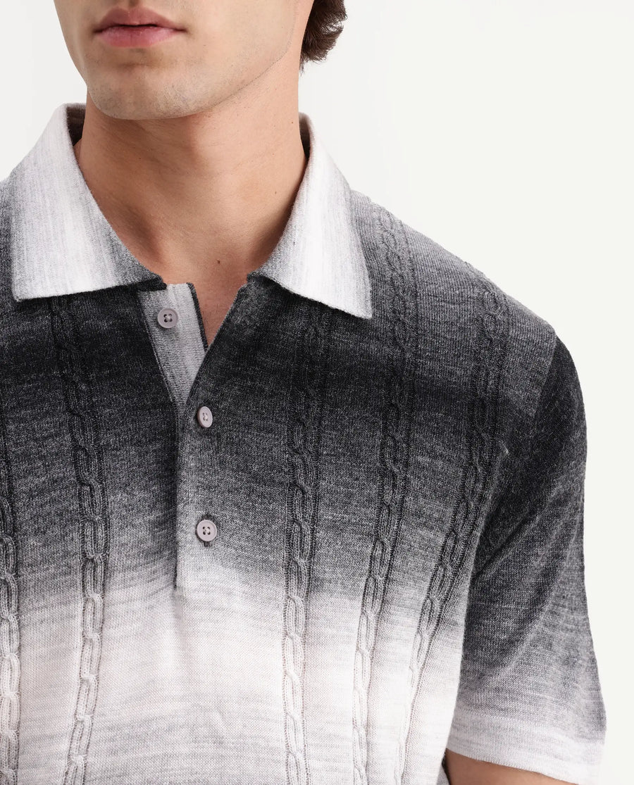 Rare Rabbit Men's Grao Multi-2 Cotton Spread Collar Button Regular Fit Striped Polo