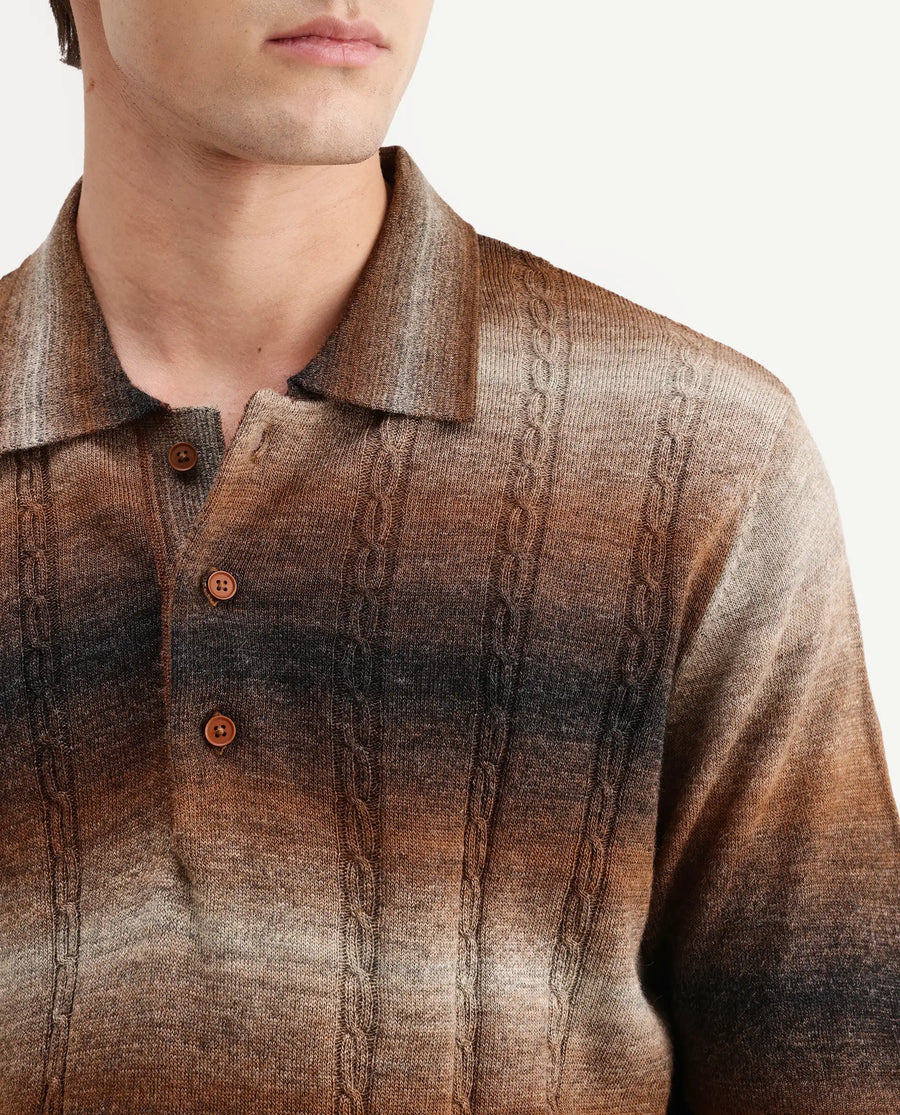 Rare Rabbit Men's Grao Multi-3 Cotton Spread Collar Button Regular Fit Striped Polo