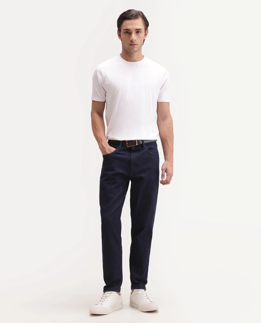 Rare Rabbit Men's Basic Rr-Corp-Rein White Cotton Blend Crew Neck Regular Plain T-Shirt