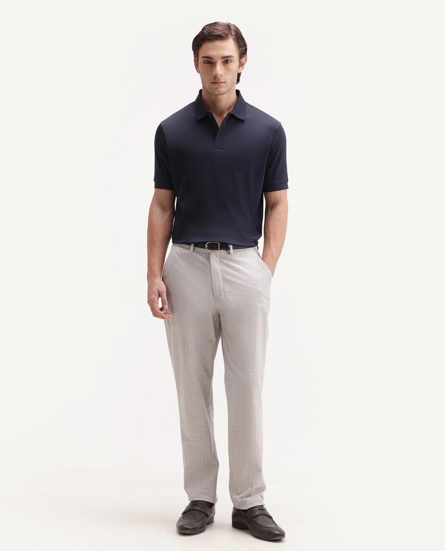 Rare Rabbit Men's Basic Rr-Corp-Tove Navy Cotton Spread Collar Regular Plain Polo