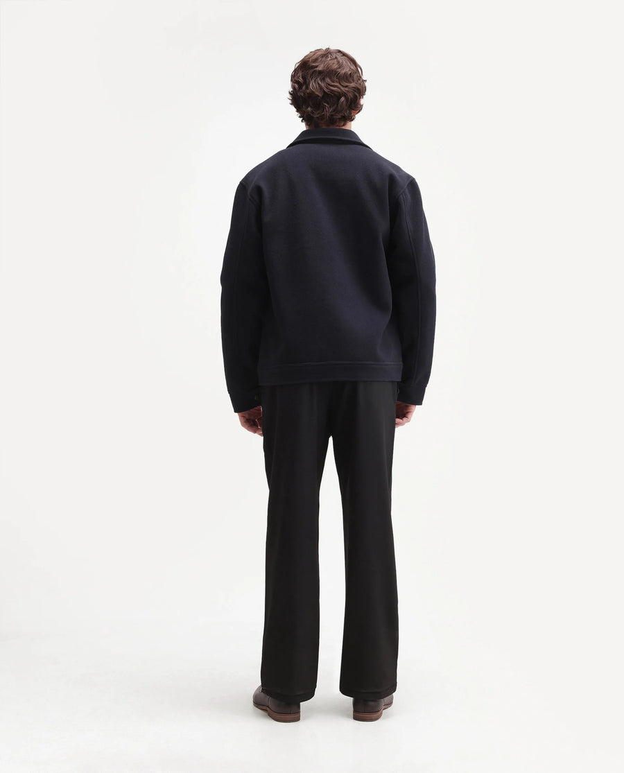 Rare Rabbit Men's Travel-W-Aw26 Black Polyester Blend Button And Zip Regular Plain Trouser