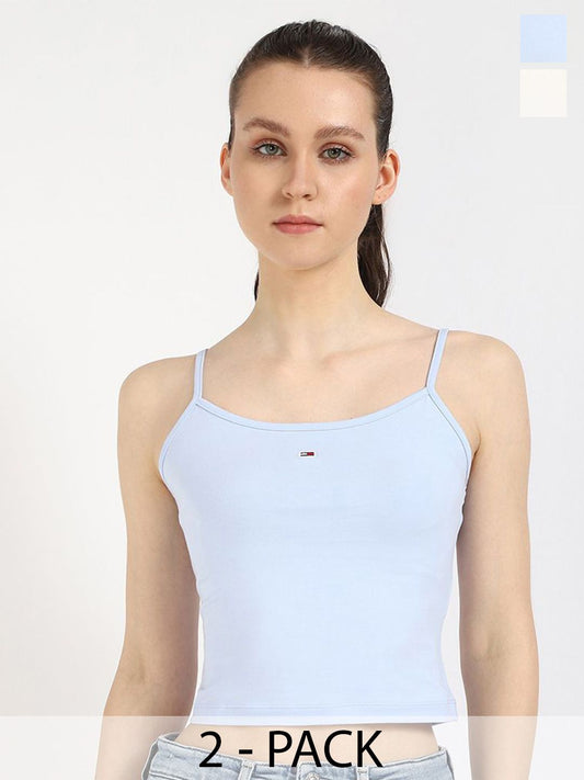 Tommy Hilfiger Women Pack Of 2 Cotton Crop Tops