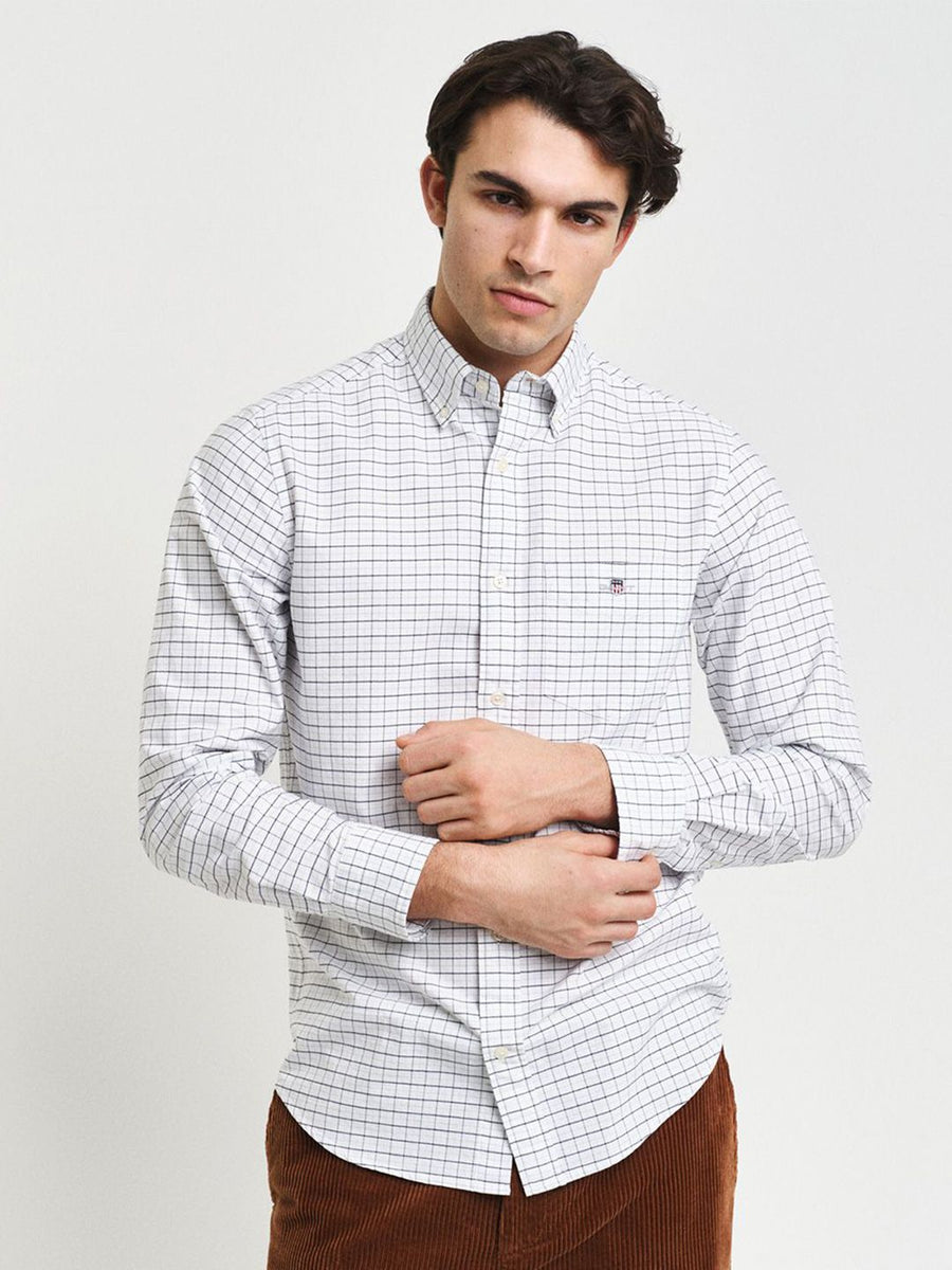 GANT Men Button-Down Classic Oxford Check Cotton Casual Shirt