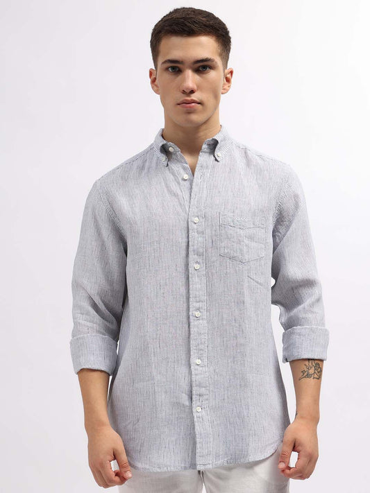 GANT Men White Classic Printed Casual Shirt
