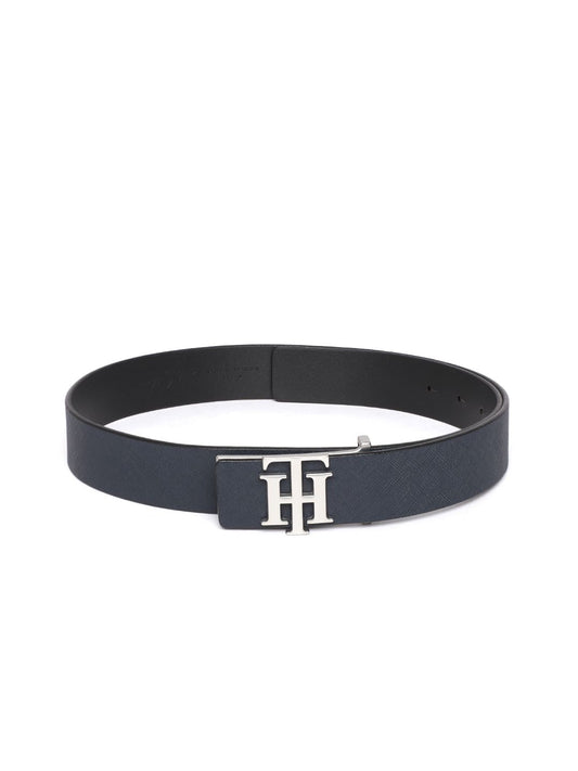 Tommy Hilfiger Men Navy Blue Solid Leather Belt