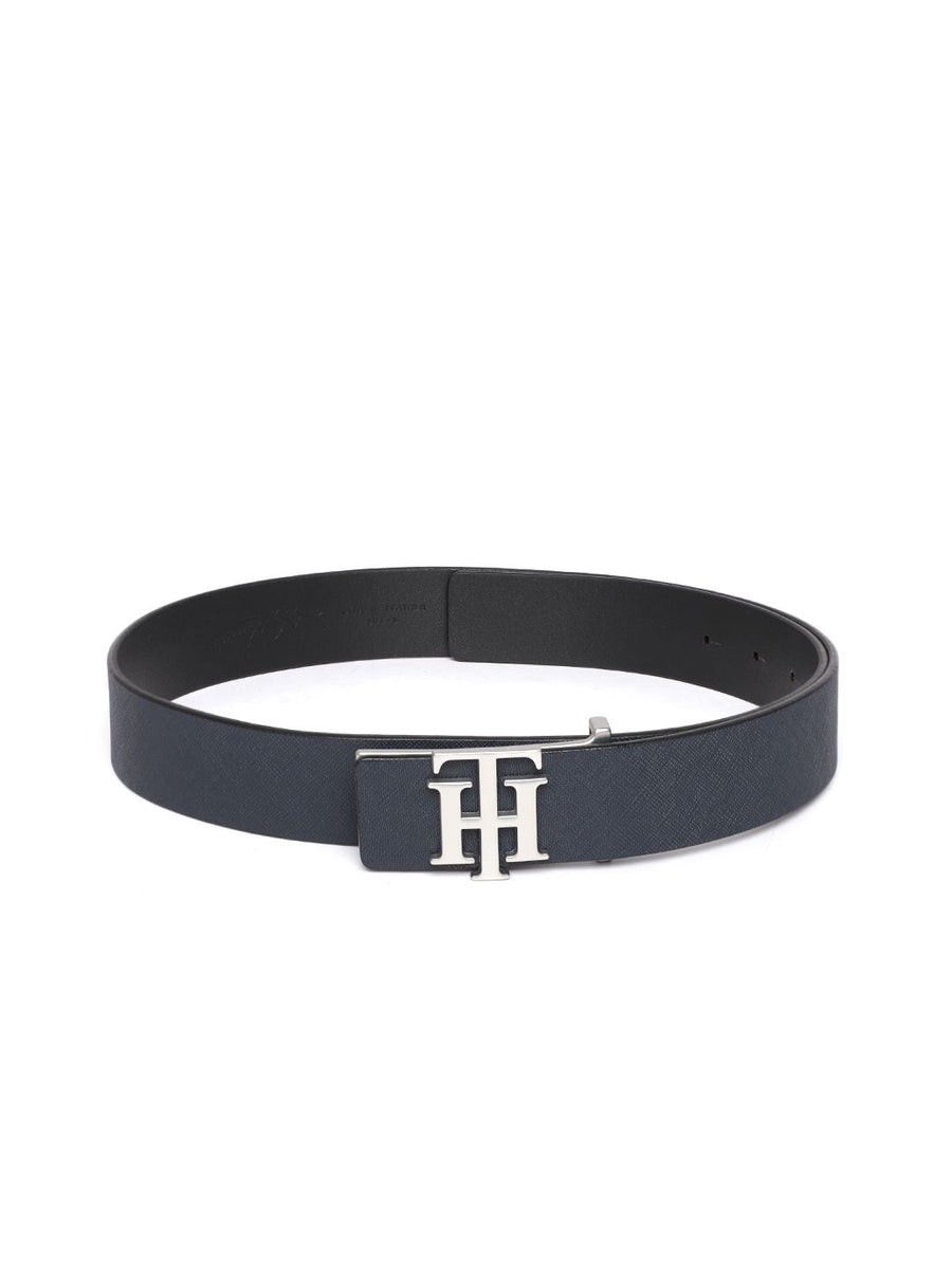 Tommy Hilfiger Men Navy Blue Solid Leather Belt