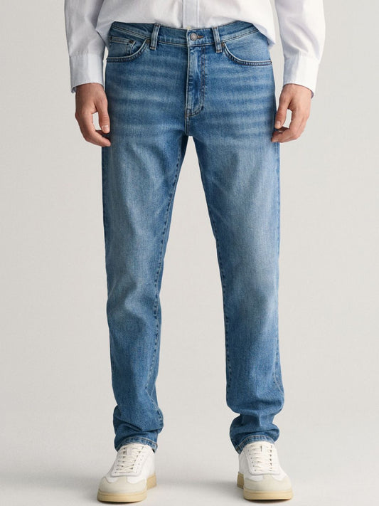 GANT Men Slim Fit Low Distress Heavy Fade Jeans