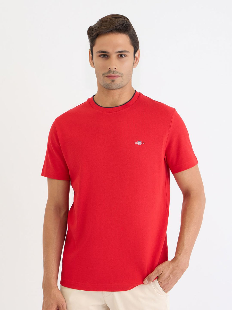 GANT Men Solid Round Neck T-shirt