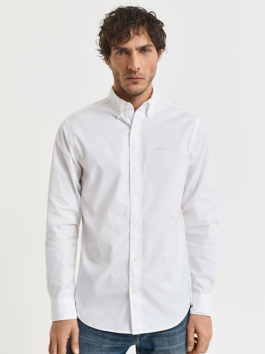 GANT Men Solid Button-Down Collar Cotton Casual Shirt
