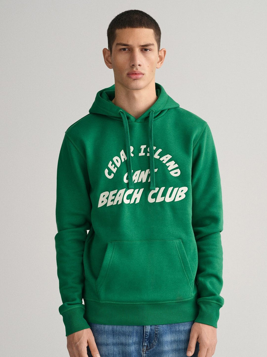GANT Typography Printed Hooded Pullover Sweatshirt