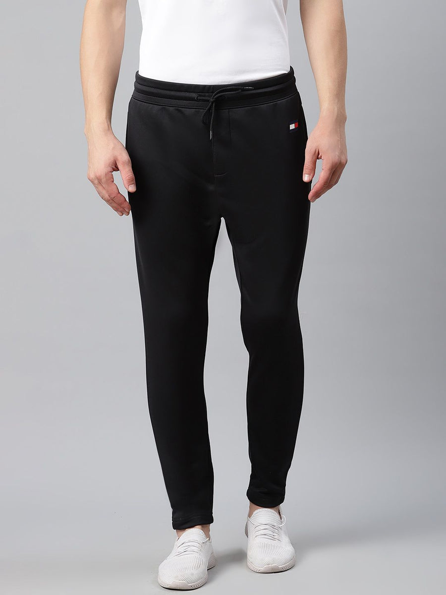 Tommy Hilfiger Men Black Solid Regular Fit Track Pant