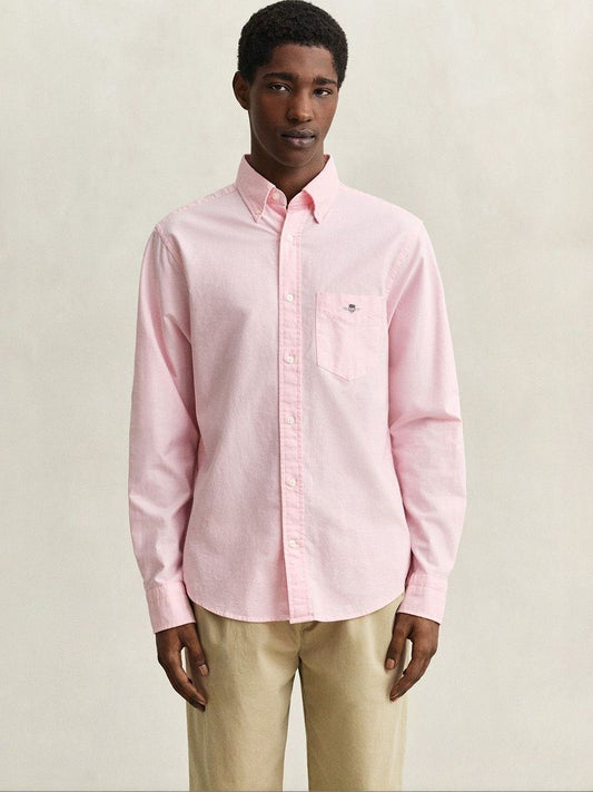 Gant Men Pink Solid Regular Fit Classic Oxford Shirt