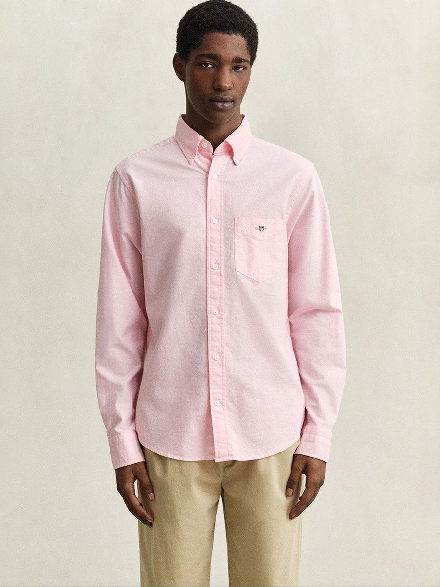 Gant Men Pink Solid Regular Fit Classic Oxford Shirt
