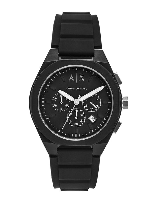 Armani Exchange Men Textured Dial & Silicon Straps Analogue Watch AX4161
