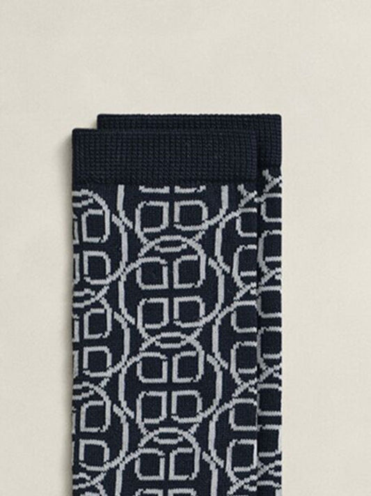 Gant Women Navy Blue Printed Monogram Socks