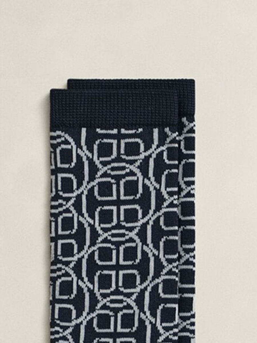 Gant Women Navy Blue Printed Monogram Socks