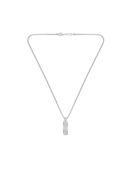 Lacoste Men Silver-Plated Pendant with Chain
