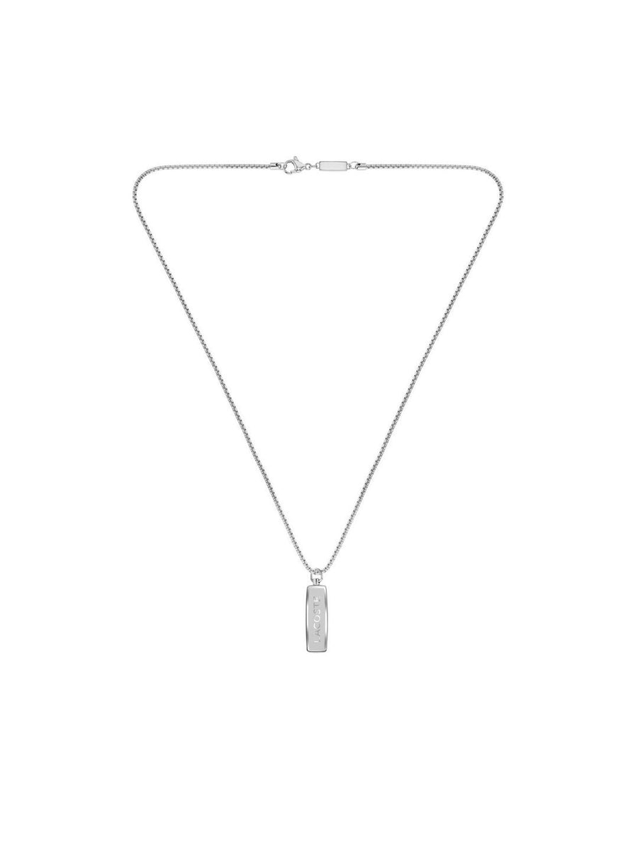 Lacoste Men Silver-Plated Pendant with Chain