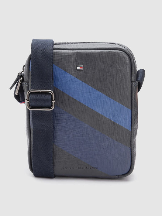 Tommy Hilfiger Men Striped Messenger Leather Bag