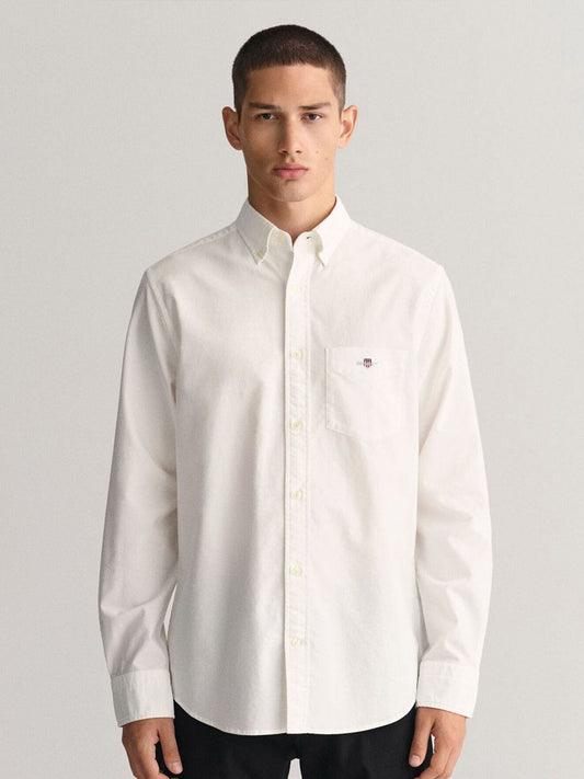 GANT Men Button-Down Oxford Solid Cotton Casual Shirt