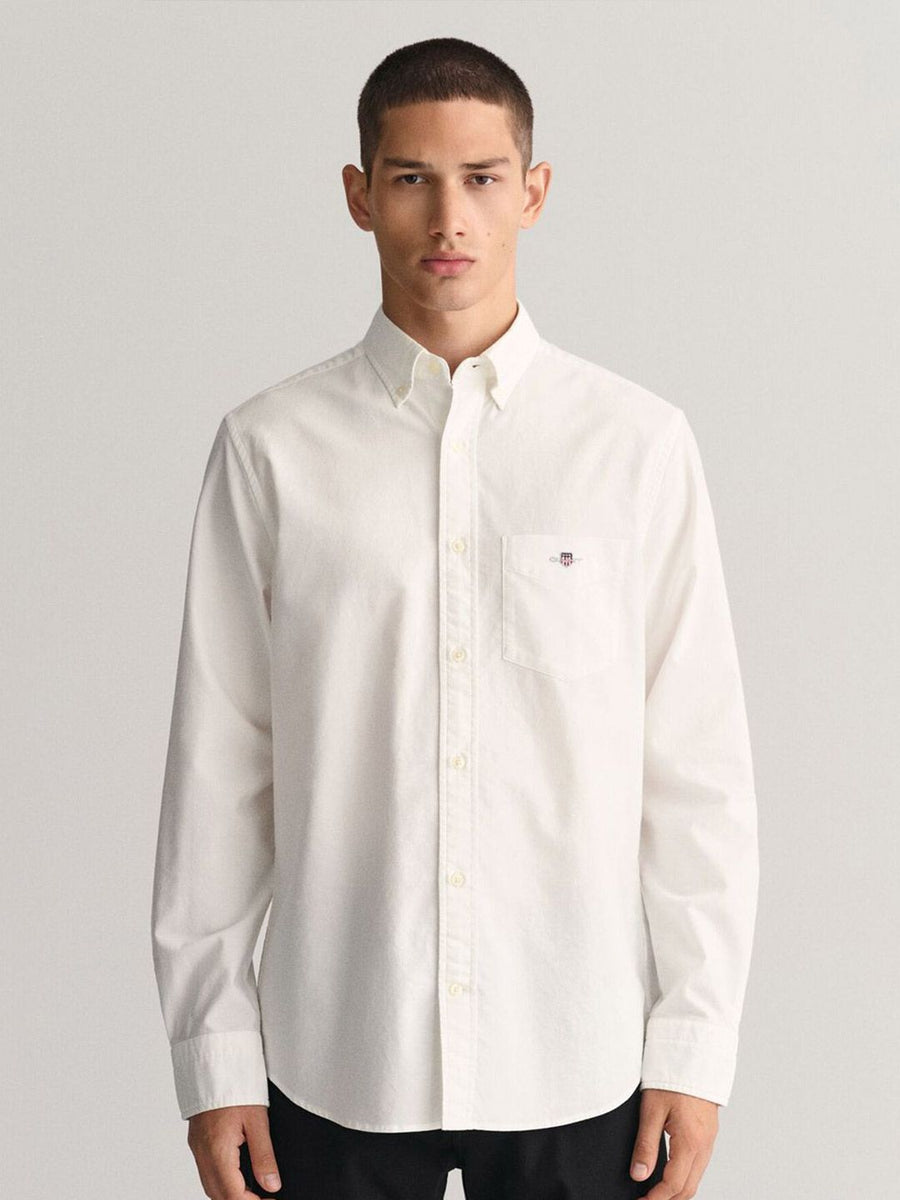 GANT Men Button-Down Oxford Solid Cotton Casual Shirt