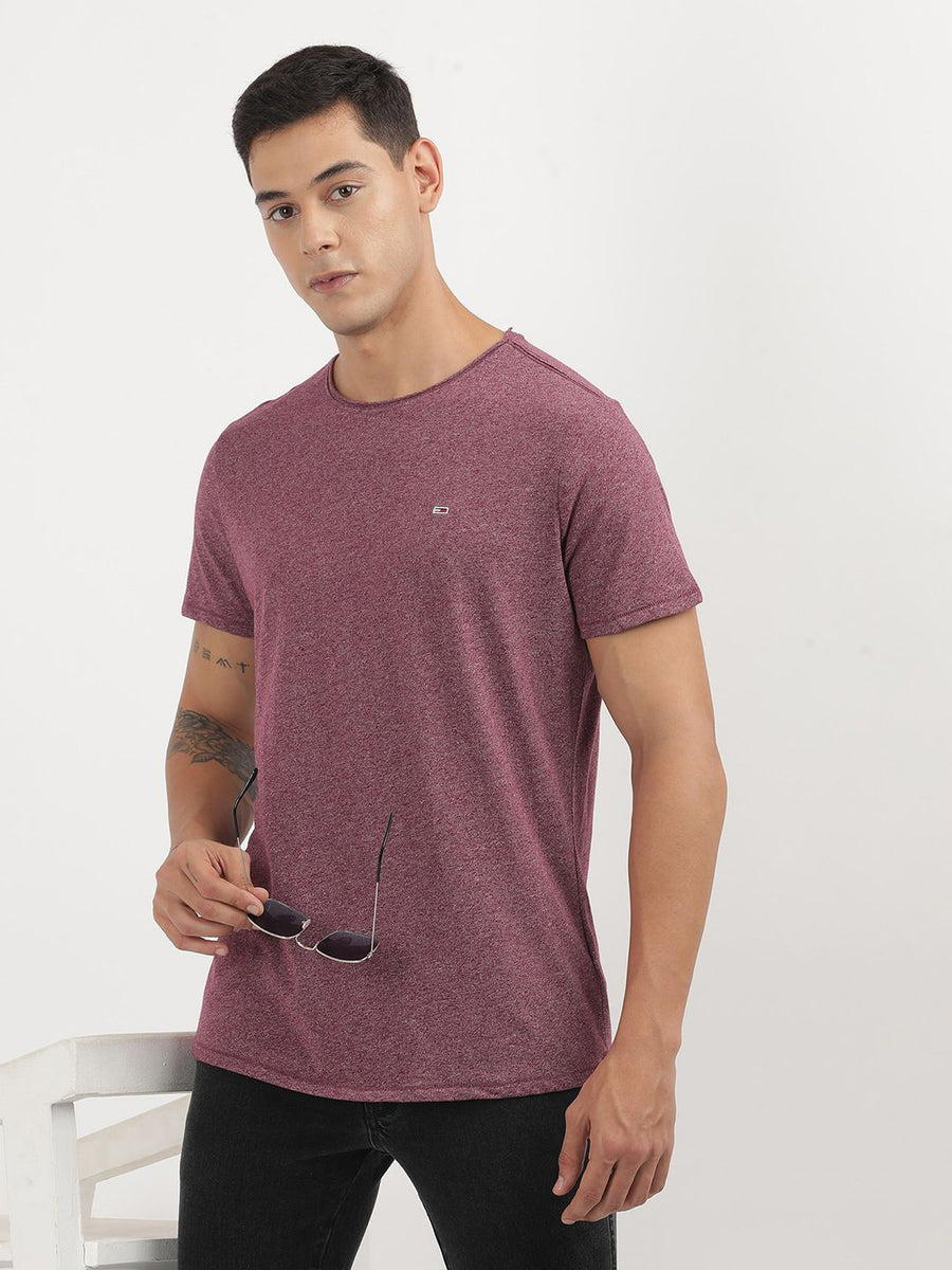 Tommy Hilfiger Men Solid Cut Outs Slim Fit T-shirt