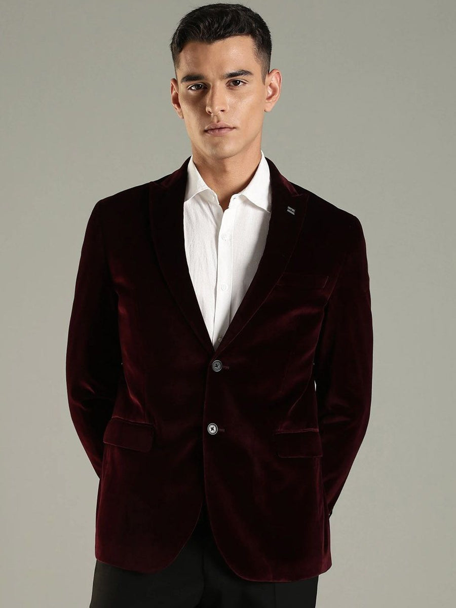 Tommy Hilfiger Peaked Lapel  Pure Cotton Single-Breasted Blazer