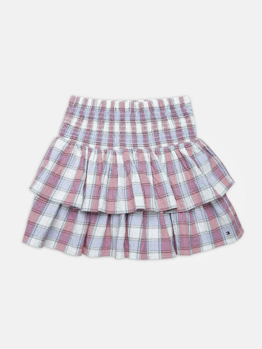 Tommy Hilfiger Checked Knee Length Tiered Skirts