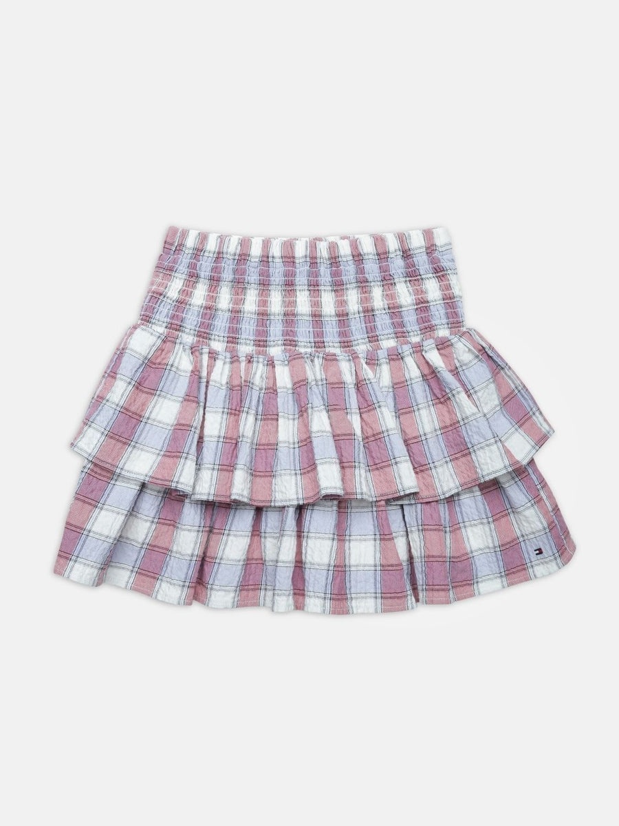 Tommy Hilfiger Checked Knee Length Tiered Skirts