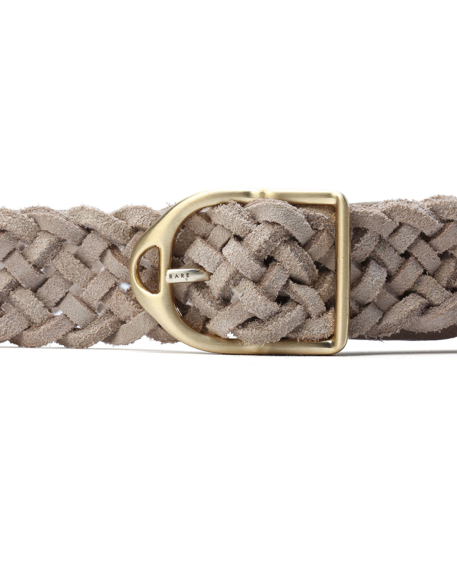 Rare Rabbit Men Aegis Beige Leather Belt