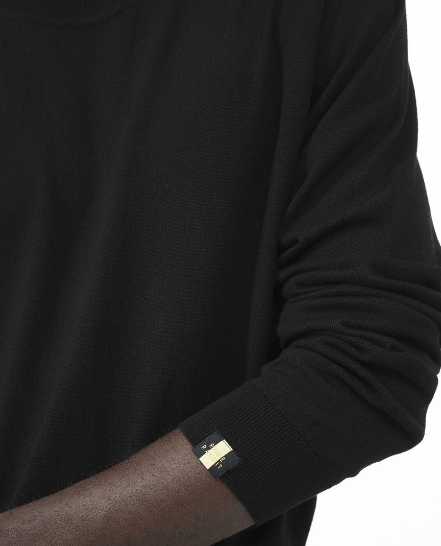Rare Rabbit Men's Alfot Black Viscose Plain Regular Fit Full Sleeve High Neck Sweater