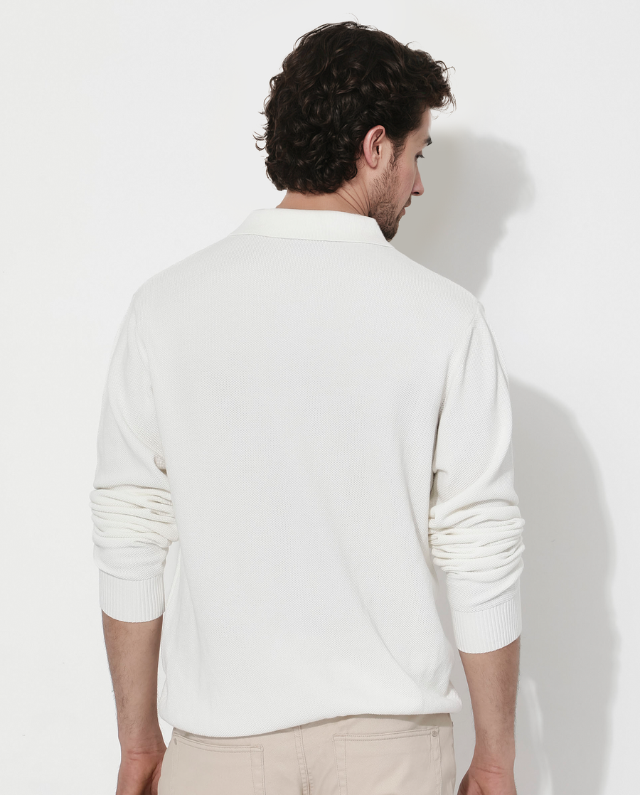 Rare Rabbit Men's Alias-N Off White Cotton Plain Regular Fit Full Sleeve Collared Shirt