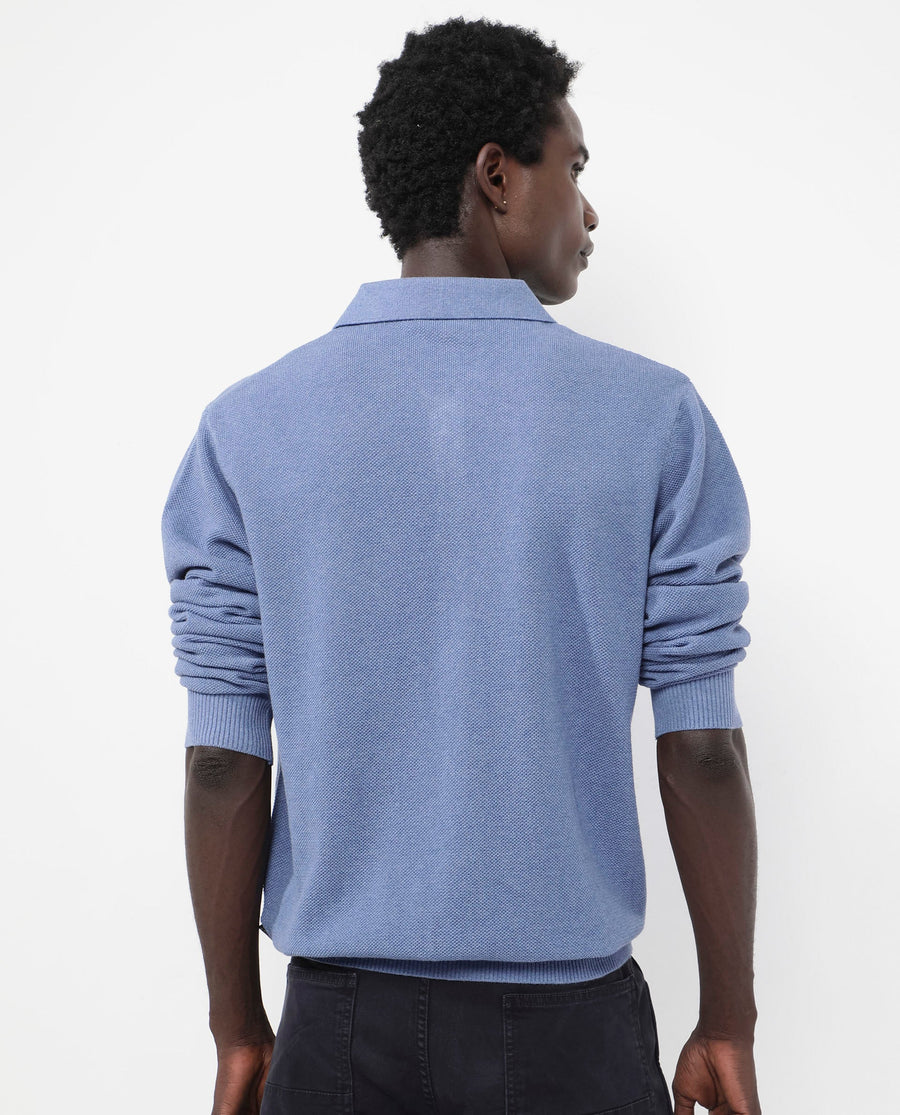 Rare Rabbit Men's Alias-N Dusky Blue Cotton Plain Regular Fit Full Sleeve Collared Shirt