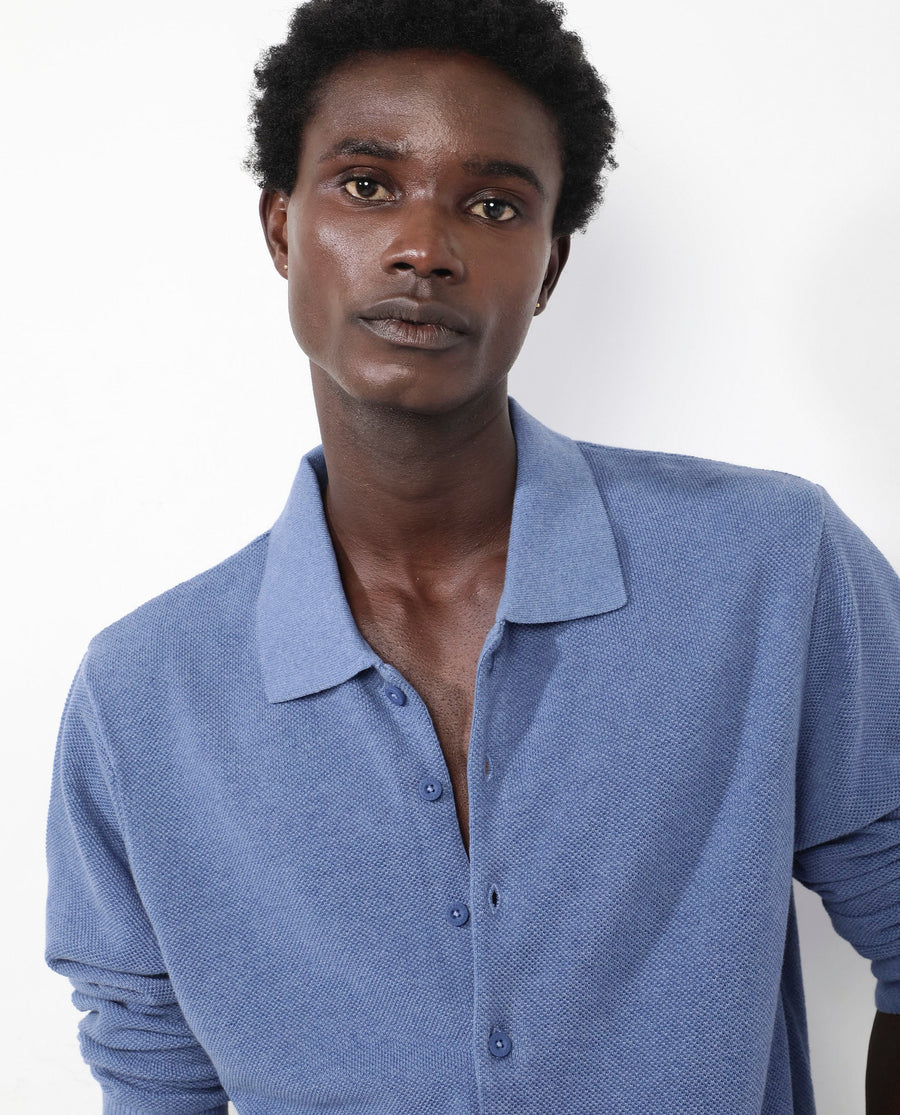 Rare Rabbit Men's Alias-N Dusky Blue Cotton Plain Regular Fit Full Sleeve Collared Shirt
