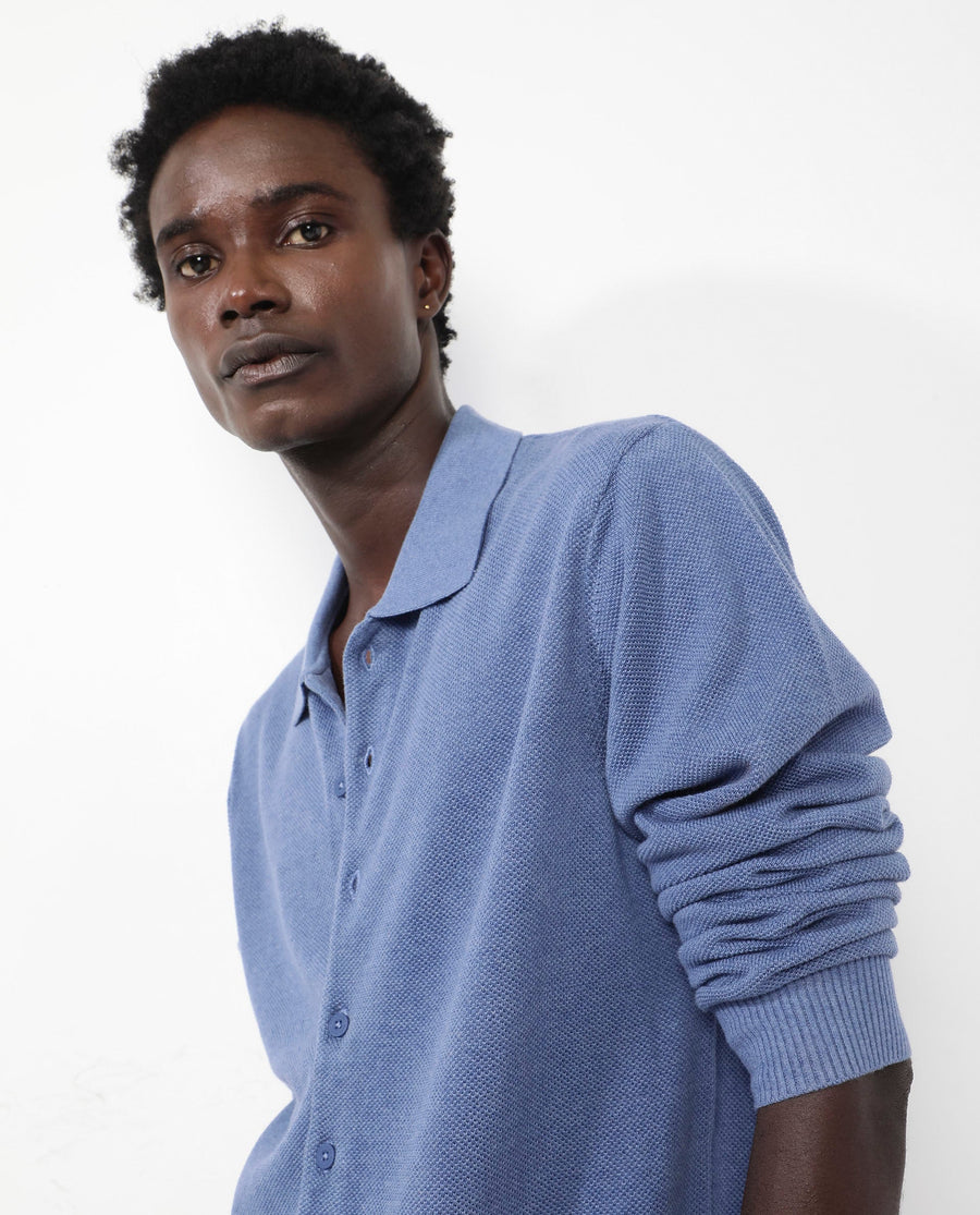 Rare Rabbit Men's Alias-N Dusky Blue Cotton Plain Regular Fit Full Sleeve Collared Shirt