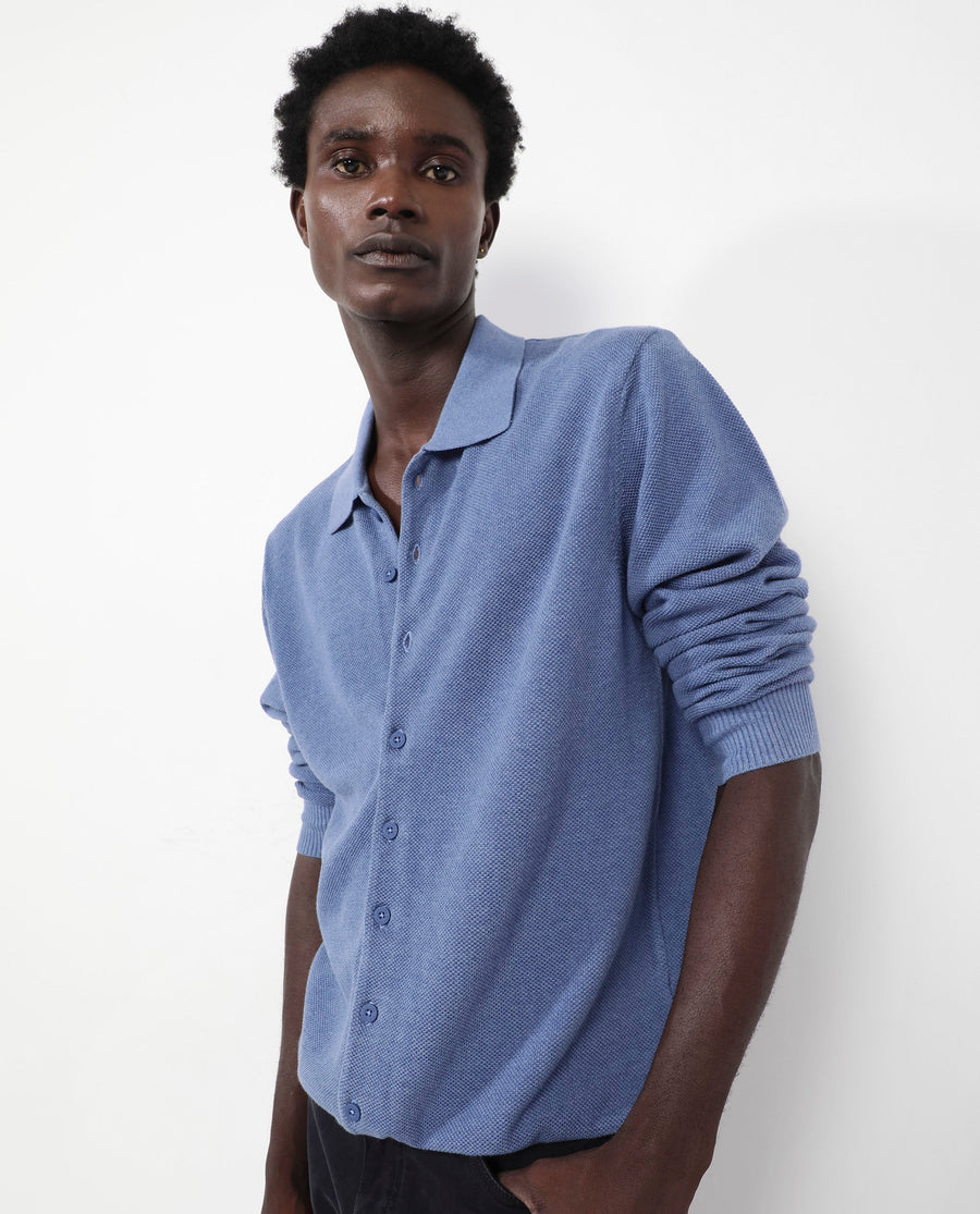 Rare Rabbit Men's Alias-N Dusky Blue Cotton Plain Regular Fit Full Sleeve Collared Shirt