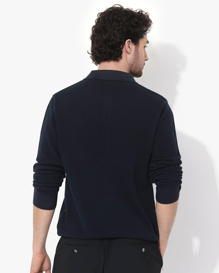 Rare Rabbit Men's Alias-N Navy Cotton Plain Regular Fit Full Sleeve Collared Shirt