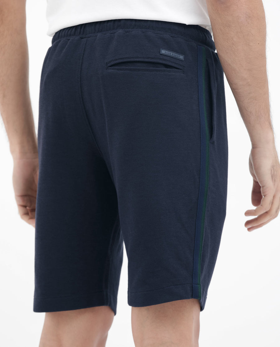 Rare Rabbit Men's Ambet Dusky Navy Cotton Blend Plain Relaxed Fit Shorts