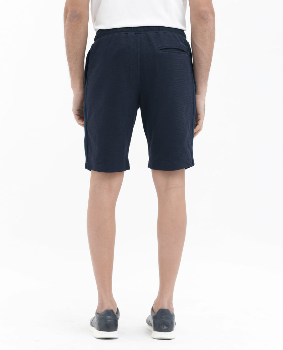 Rare Rabbit Men's Ambet Dusky Navy Cotton Blend Plain Relaxed Fit Shorts