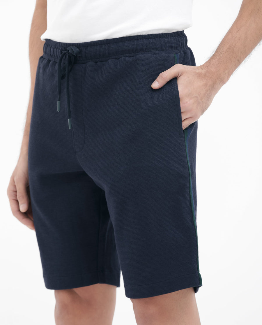 Rare Rabbit Men's Ambet Dusky Navy Cotton Blend Plain Relaxed Fit Shorts