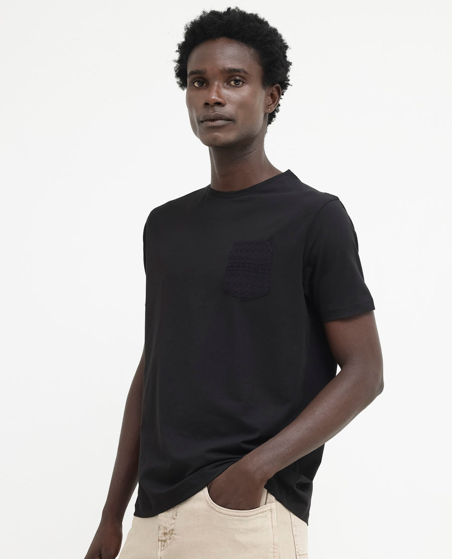 Rare Rabbit Men's Ammos Black Cotton Blend Plain Regular Fit Half Sleeve Crew Neck T-Shirt