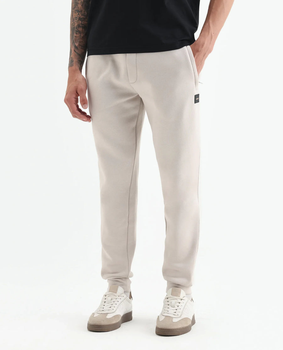 Rare Rabbit Men's Anderson-B25 Beige Cotton Blend Plain Joggers