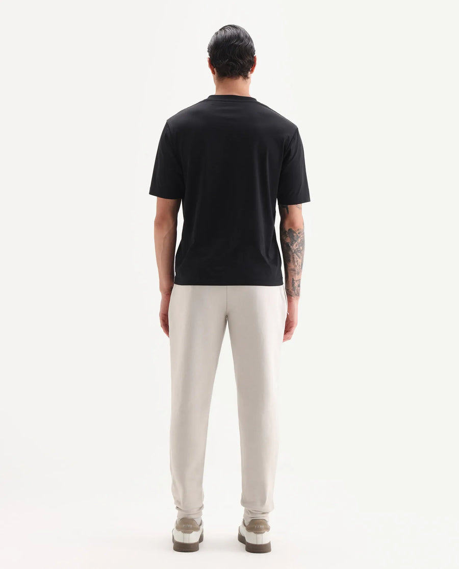 Rare Rabbit Men's Anderson-B25 Beige Cotton Blend Plain Joggers