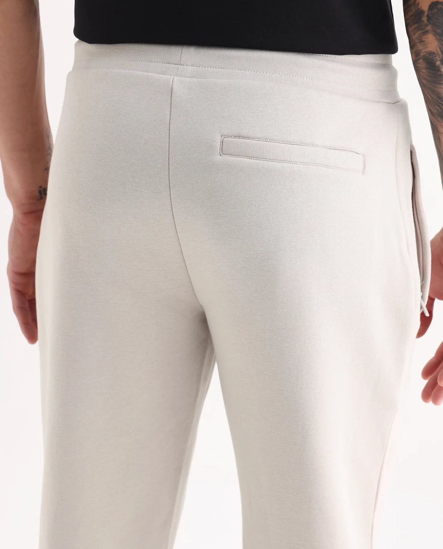 Rare Rabbit Men's Anderson-B25 Beige Cotton Blend Plain Joggers
