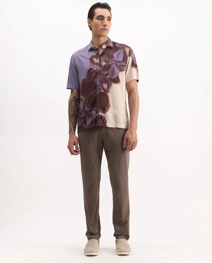 Rare Rabbit Men's Arcade Dark Grey Polyester Plain Regular Fit Trouser